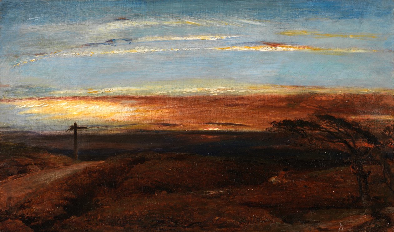 Paisaje al atardecer de George Richmond