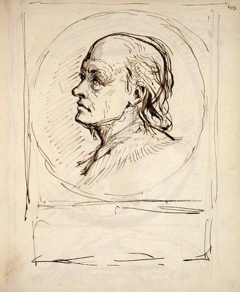 Retrato de William Blake, de un cuaderno utilizado por el artista para bocetos y notas de George Richmond