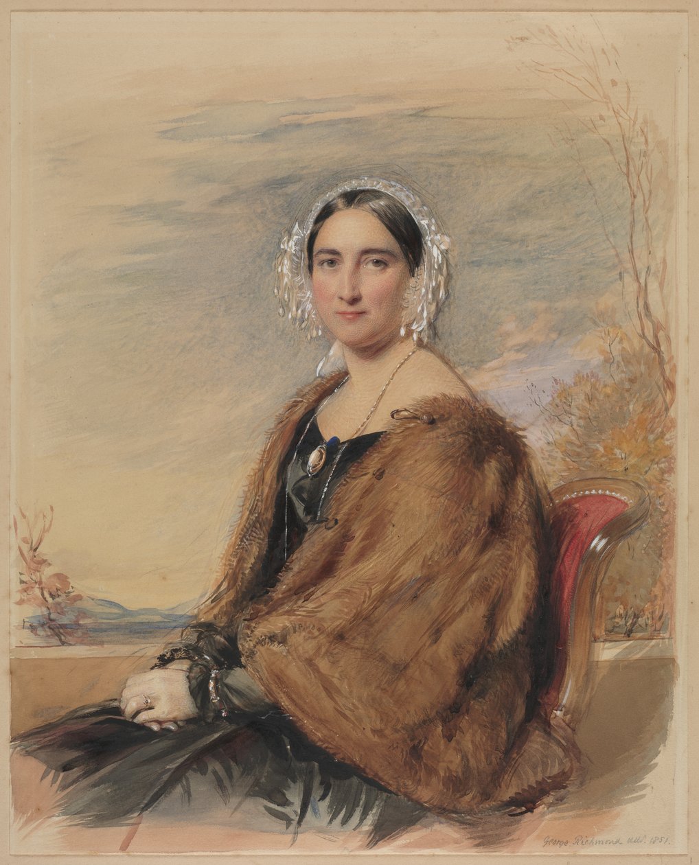 retrato de una mujer de George Richmond