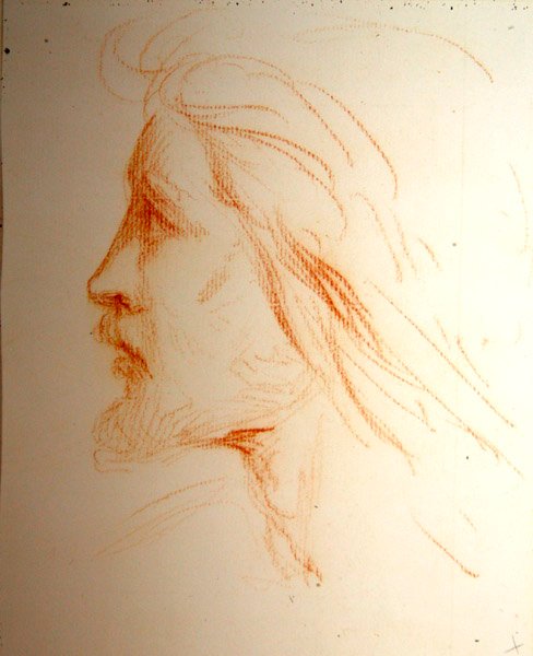 Estudio de retrato de Samuel Palmer, c.1828-29 de George Richmond