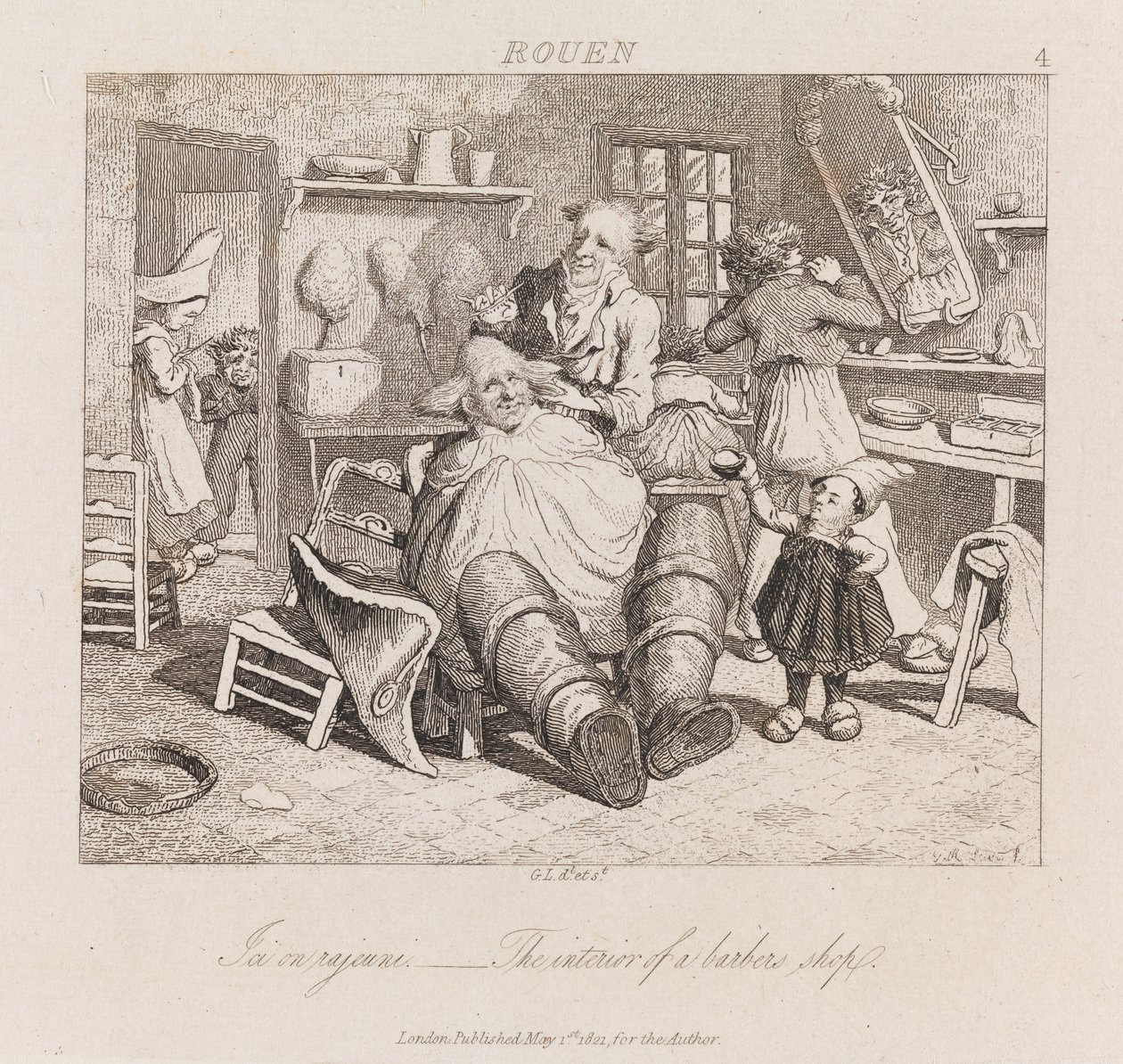 Barbería, Rouen, c.1821 de George Robert Lewis