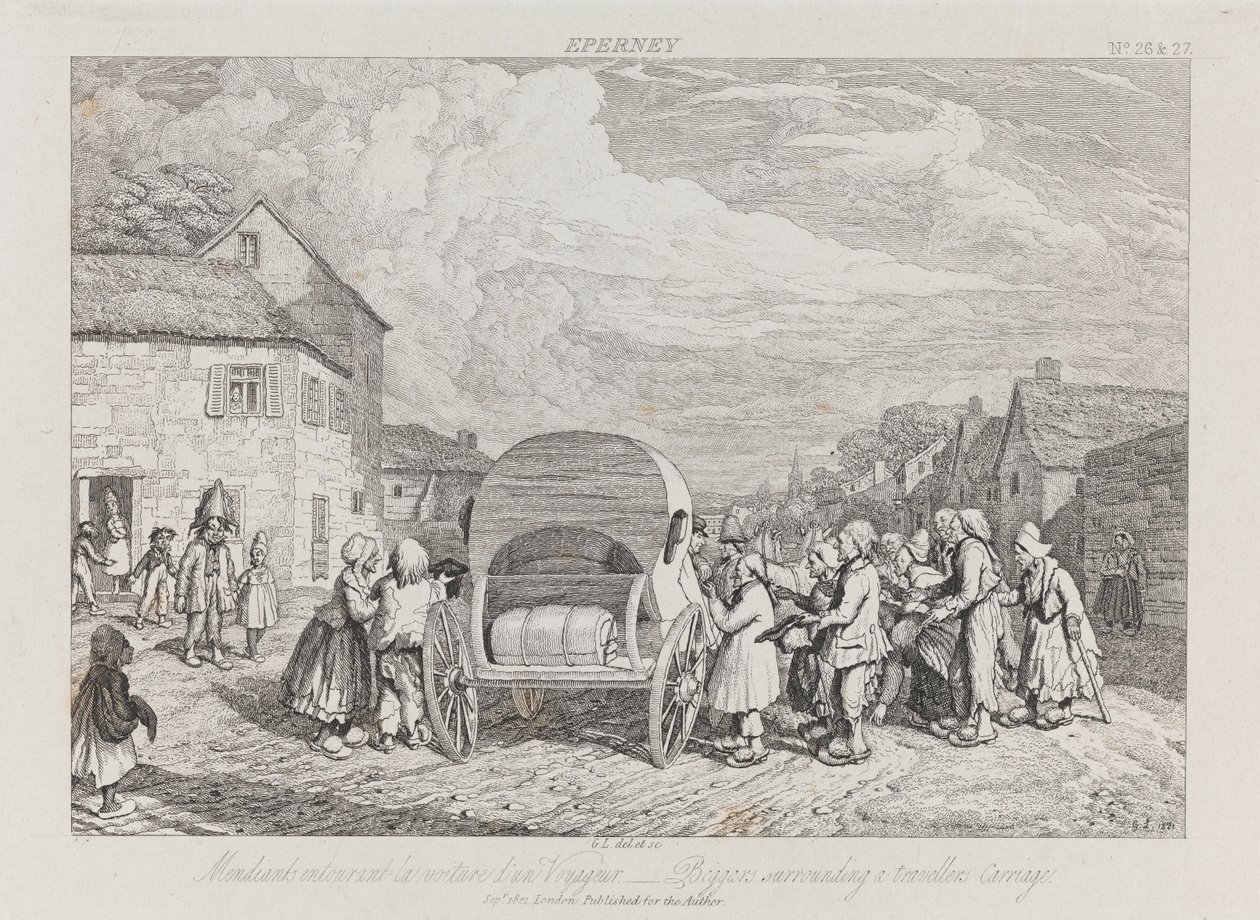 Mendigos, Eperney, c.1821 de George Robert Lewis