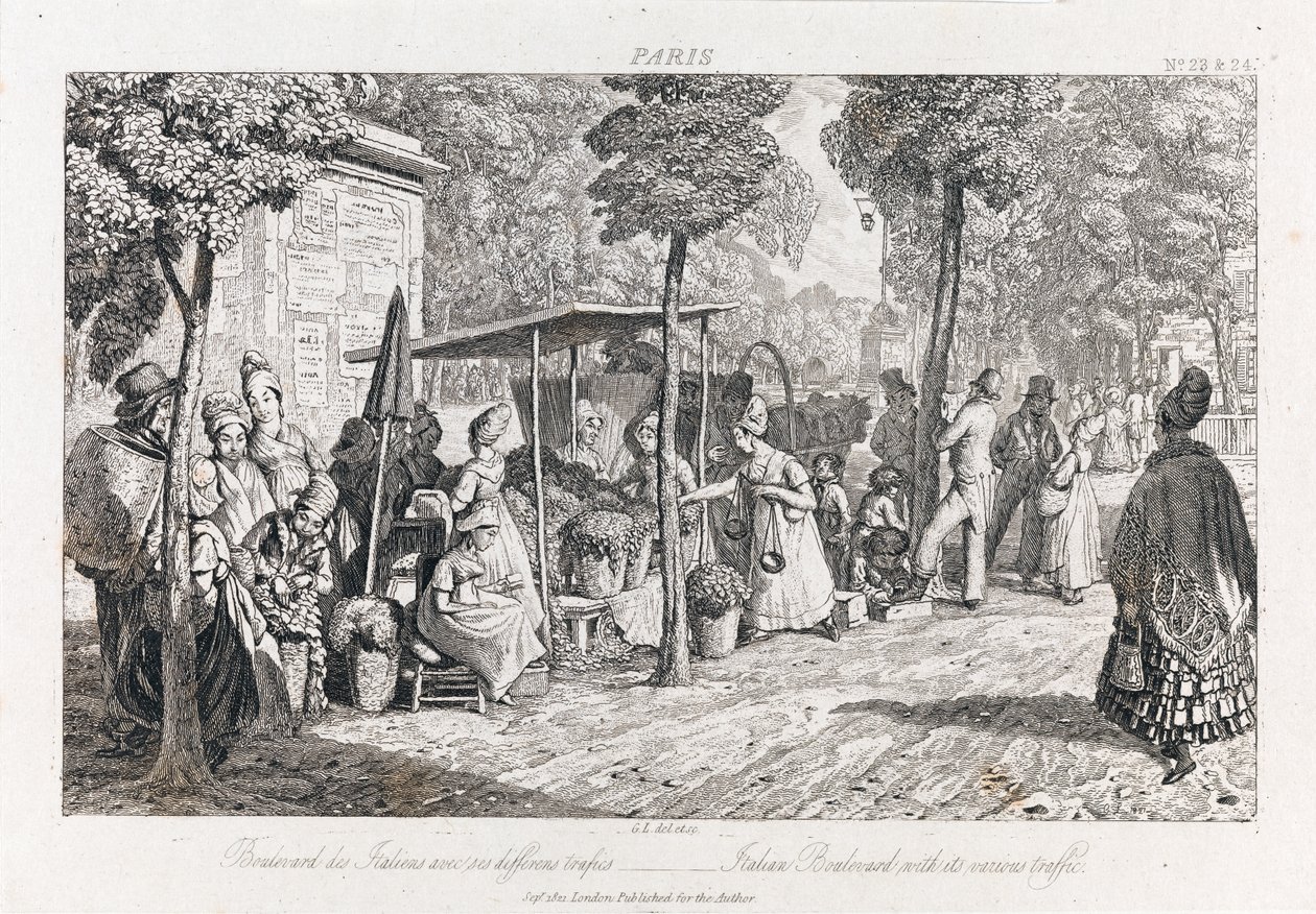 Boulevard Des Italiens, c.1821 de George Robert Lewis