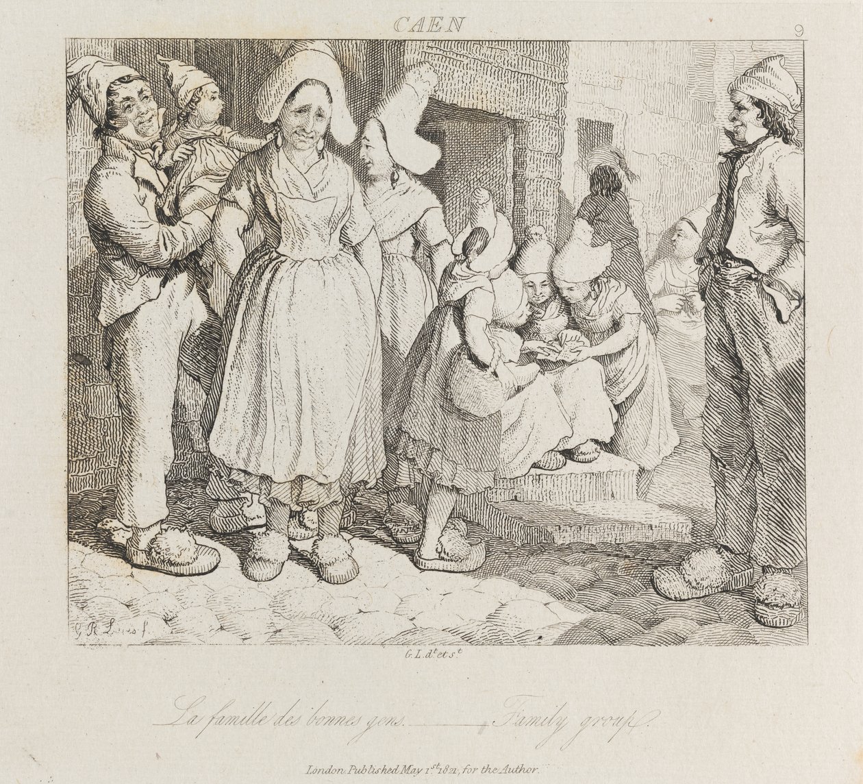 Grupo familiar, Caen, c.1821 de George Robert Lewis