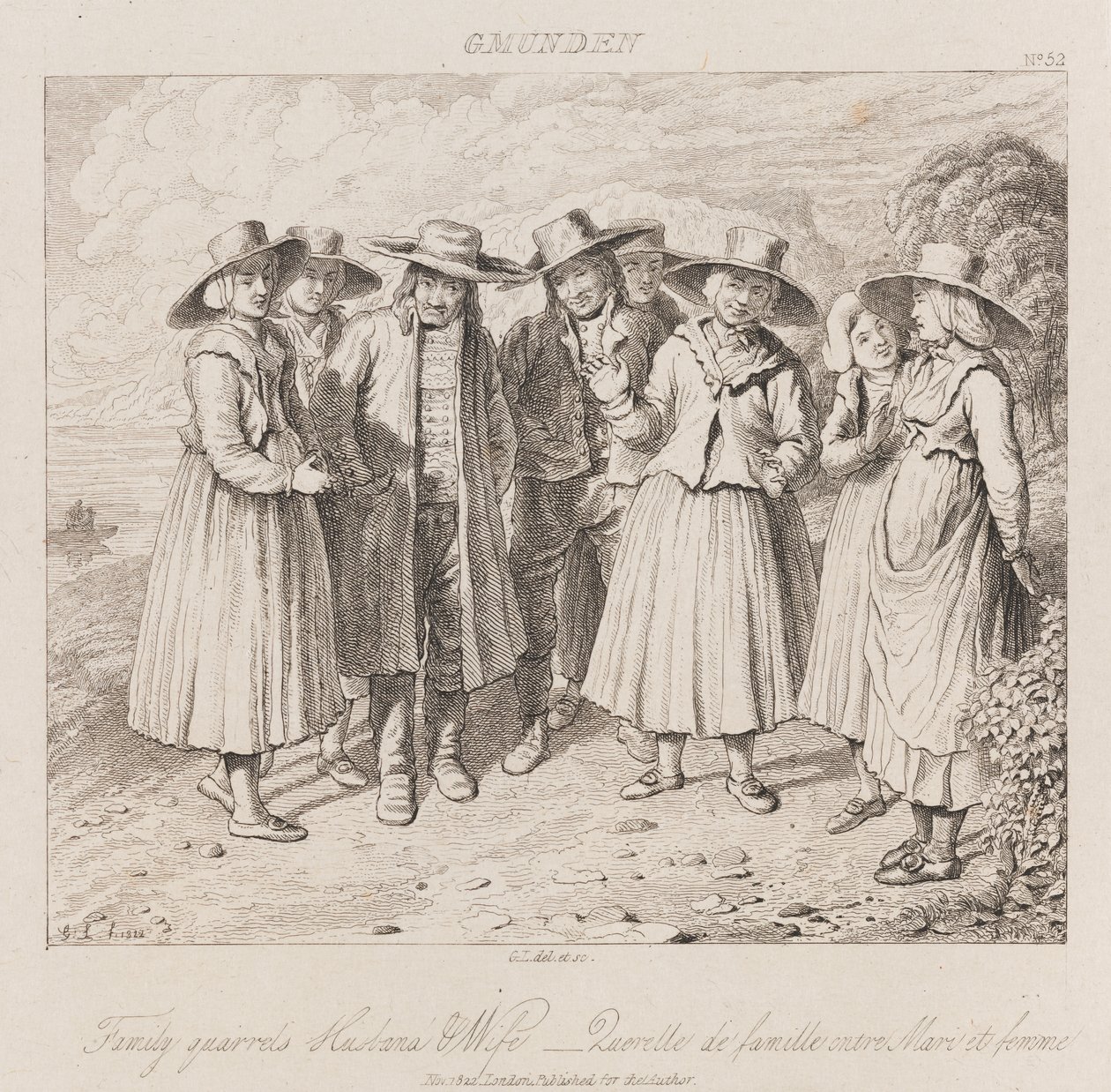 Disputa familiar, Gmunden, c.1821 de George Robert Lewis