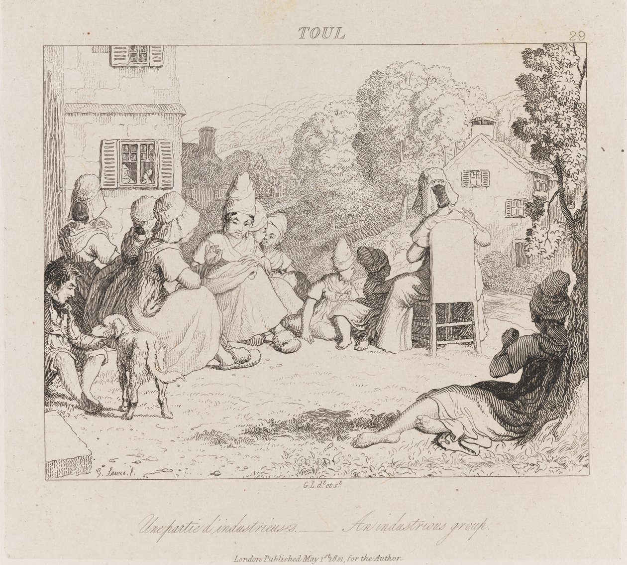 Grupo industrioso, Toul, c.1821 de George Robert Lewis