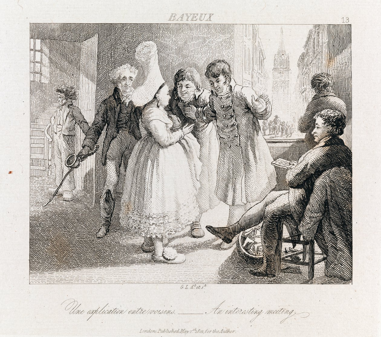 Reunión Interesante - Bayeux, c.1821 de George Robert Lewis