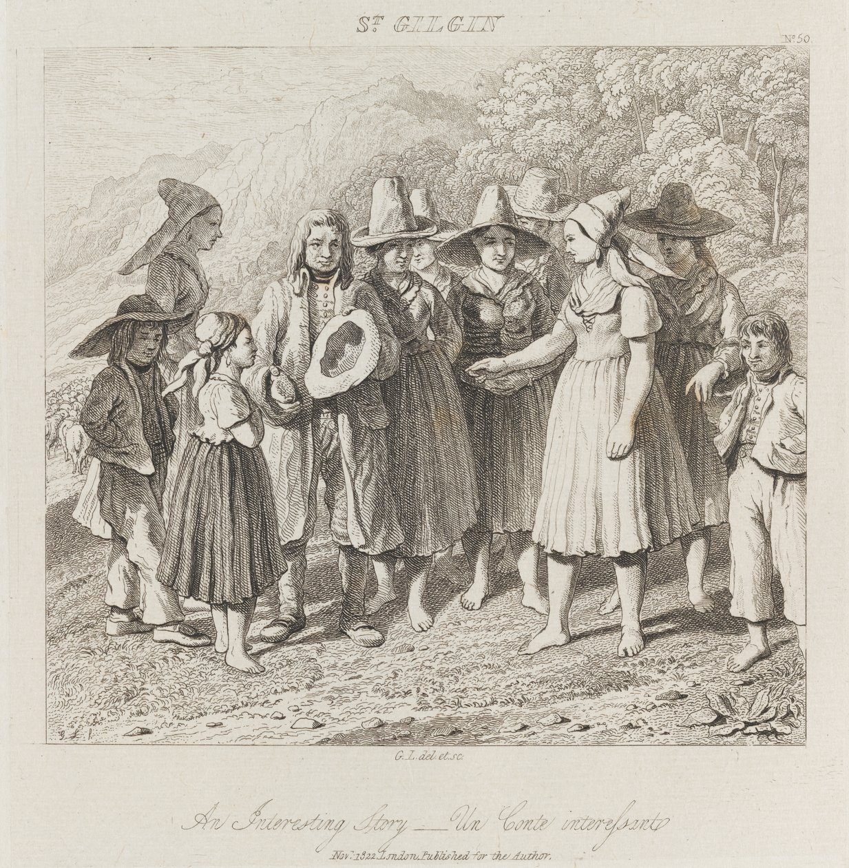 Historia interesante, St. Gilgin, c.1821 de George Robert Lewis