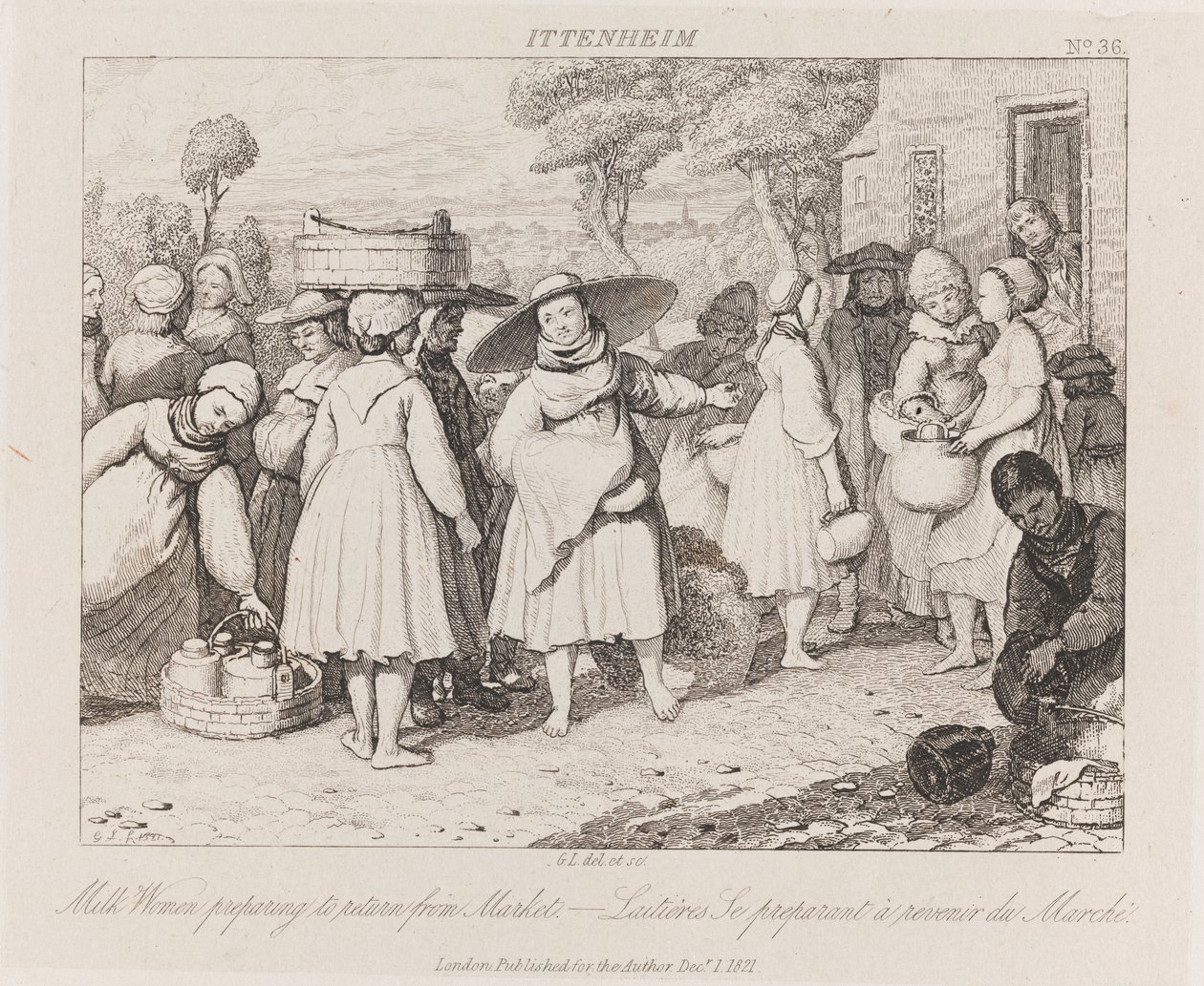 Mujeres Lecheras, Ittenheim, c.1821 de George Robert Lewis