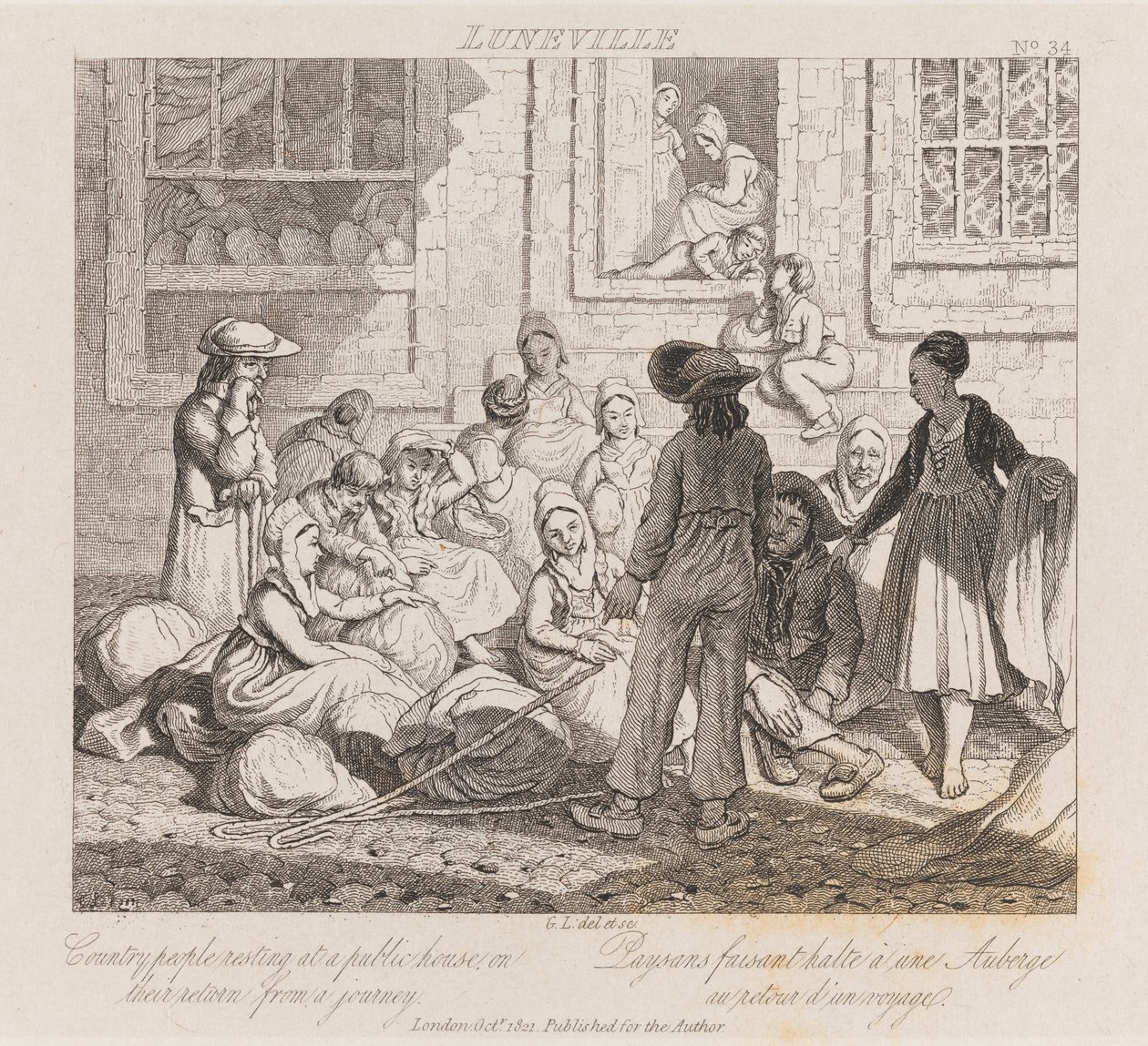 Campesinos descansando, Luneville, c.1821 de George Robert Lewis
