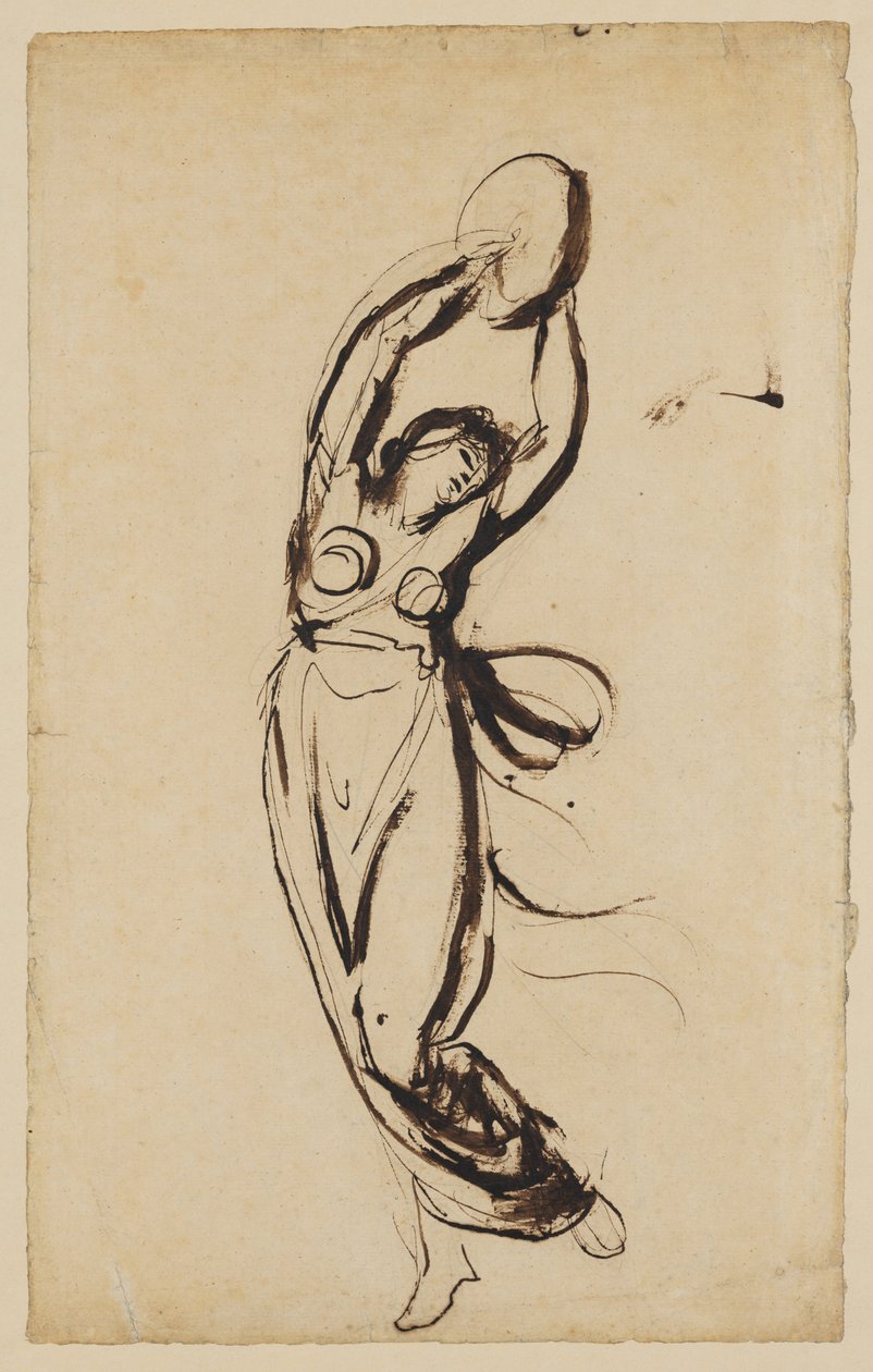 Una ninfa bailando con una pandereta de George Romney
