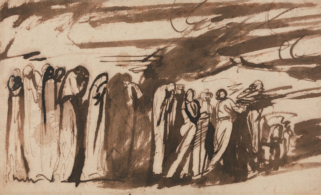 Una procesión de los condenados: estudio para el «Infierno» de Dante de George Romney