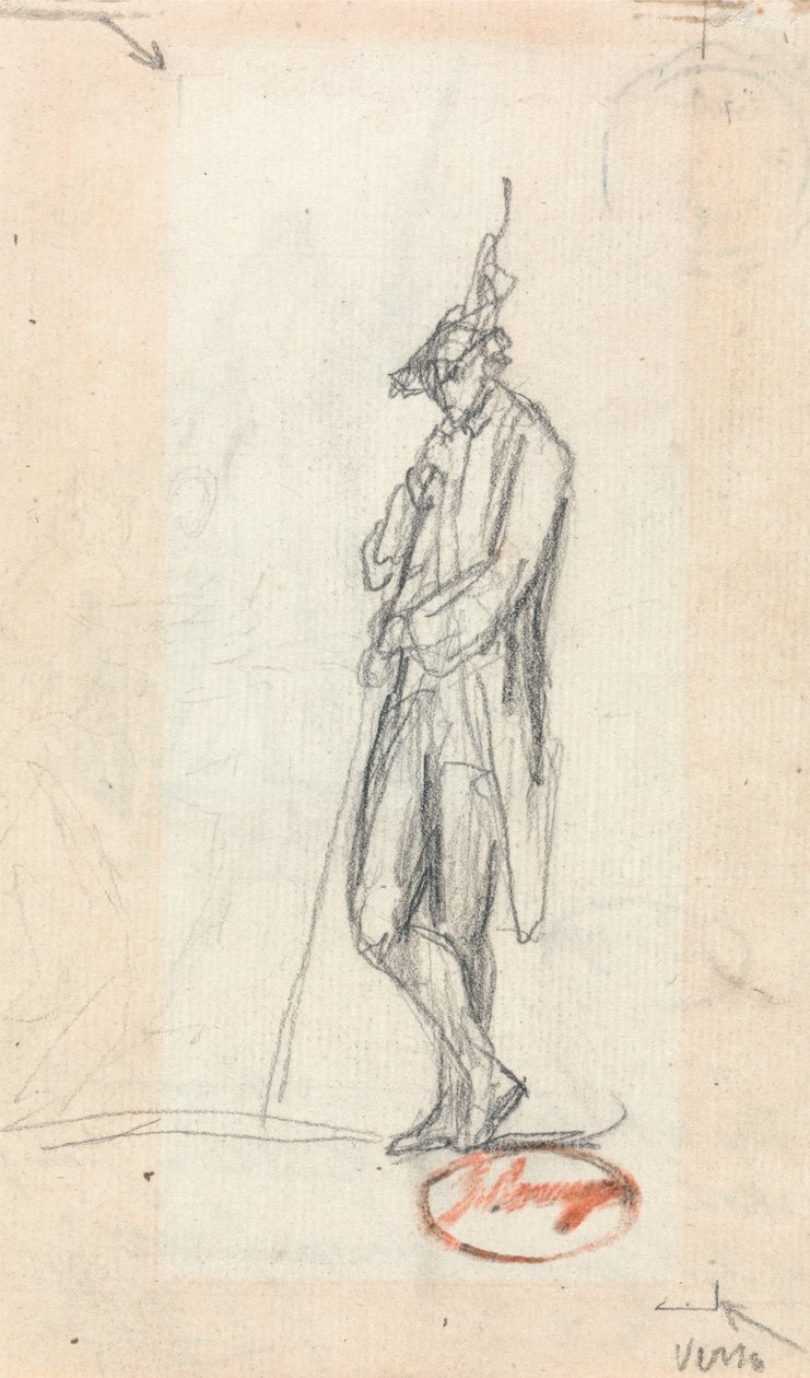 Una figura masculina de pie de George Romney
