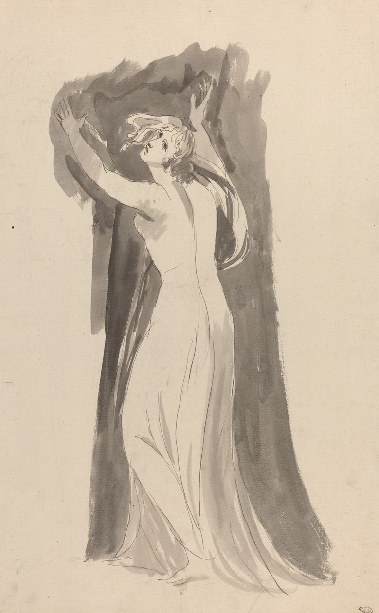 Un estudio de Miranda para "La tempestad" de George Romney