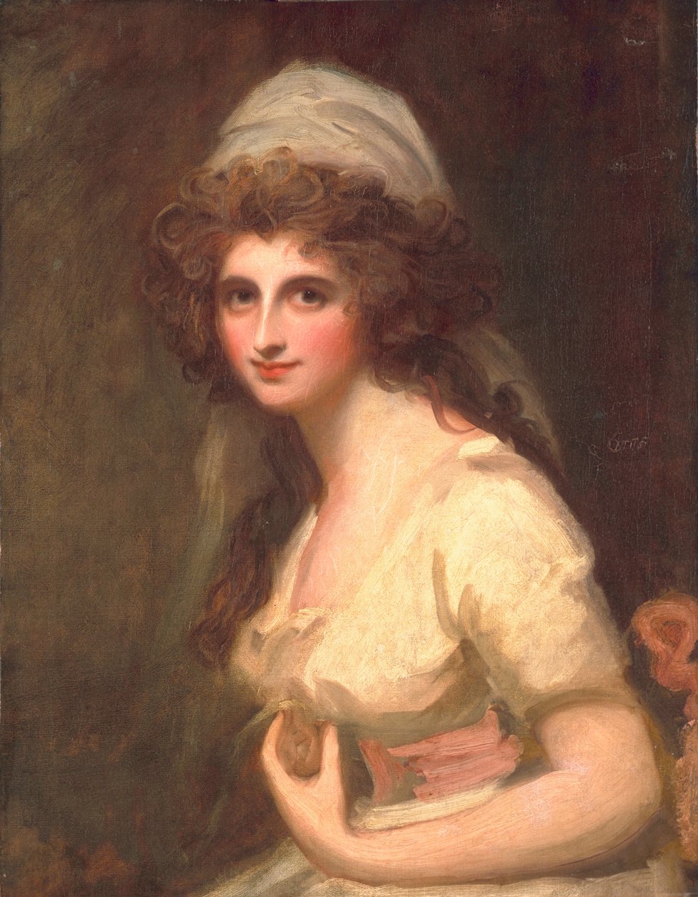 Emma Hart con un turbante blanco, c.1791 de George Romney