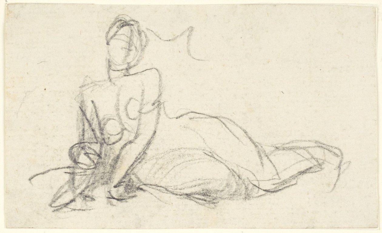 Figura femenina sentada en el suelo de George Romney