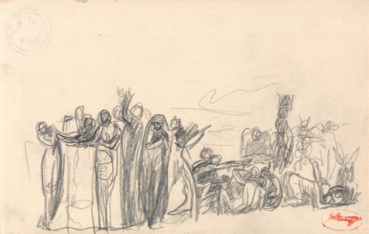 Estudio de composición de figuras de George Romney