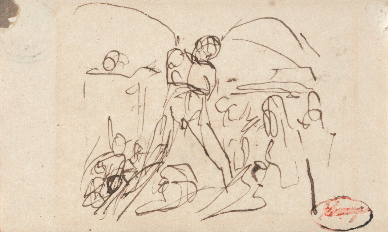 Composición figurativa; posiblemente Sansón y Dalila de George Romney