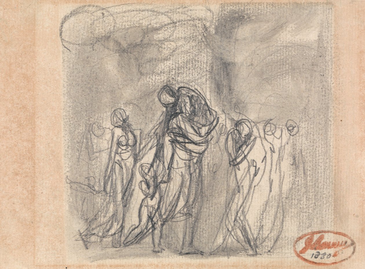 Grupo de figuras huyendo de George Romney