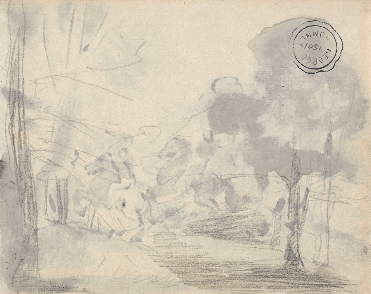 Claro con árboles de George Romney