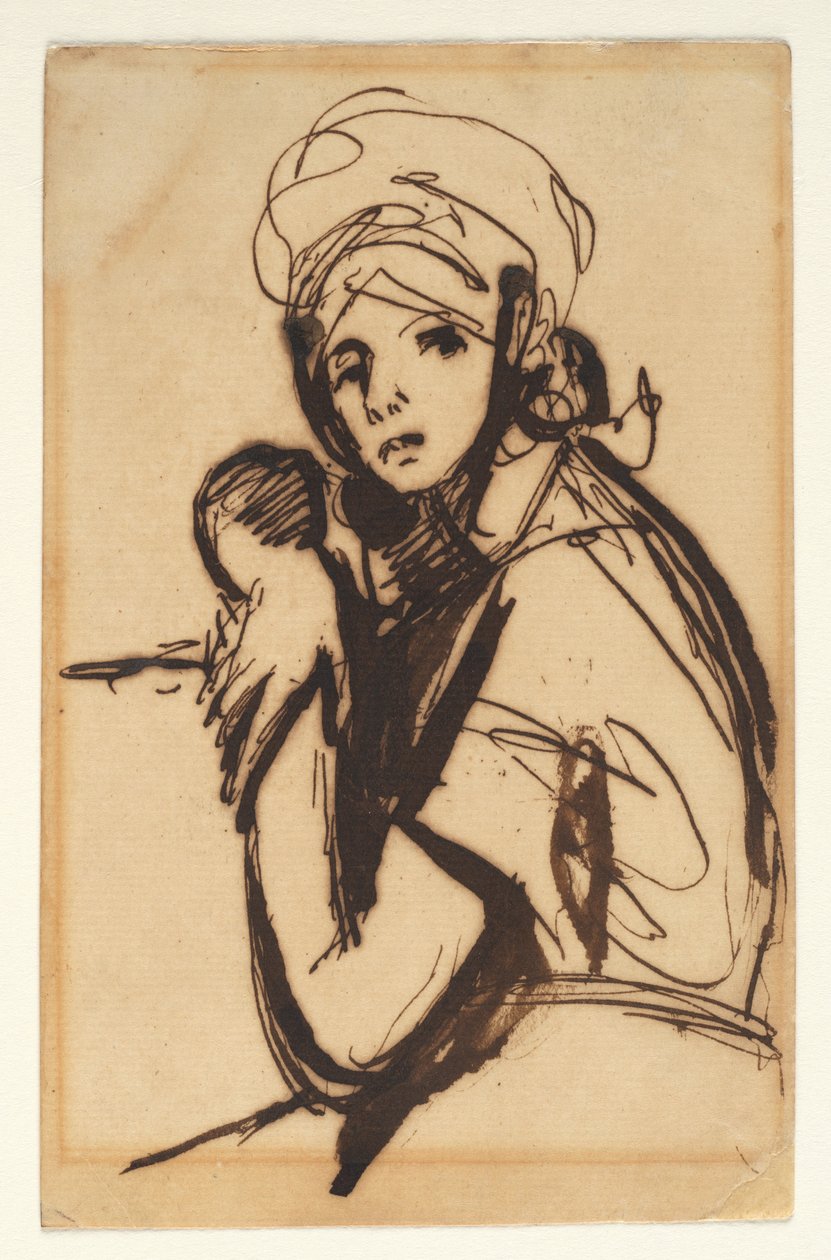 Medio cuerpo de una mujer joven de George Romney