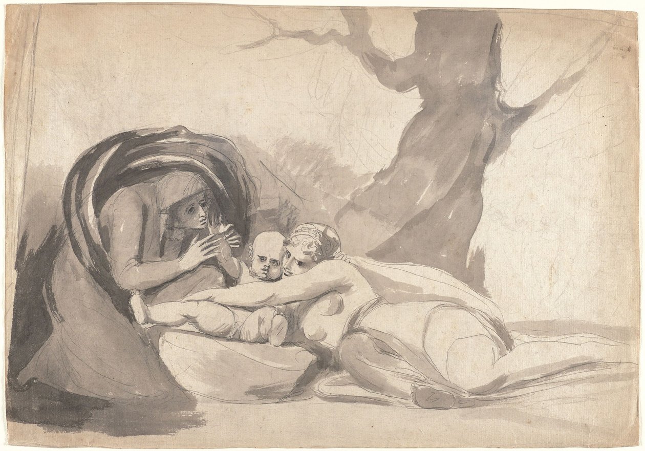 El Shakespeare infantil, criado por la tragedia y la comedia de George Romney