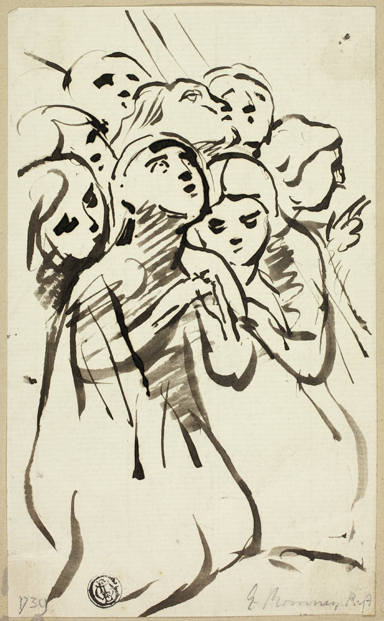 Figuras arrodilladas juntas de George Romney