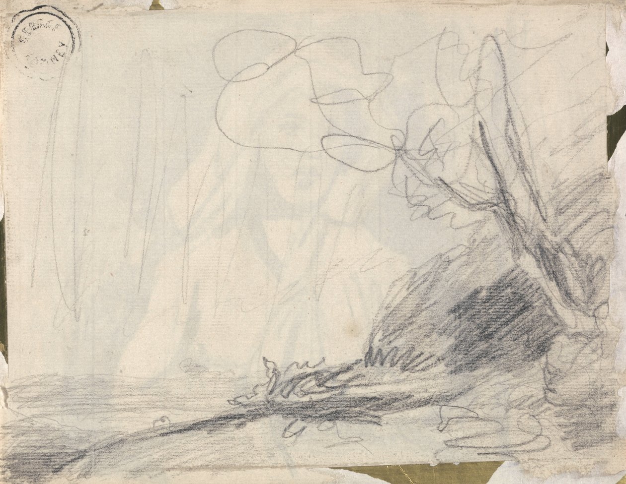 Paisaje con un árbol inclinado de George Romney
