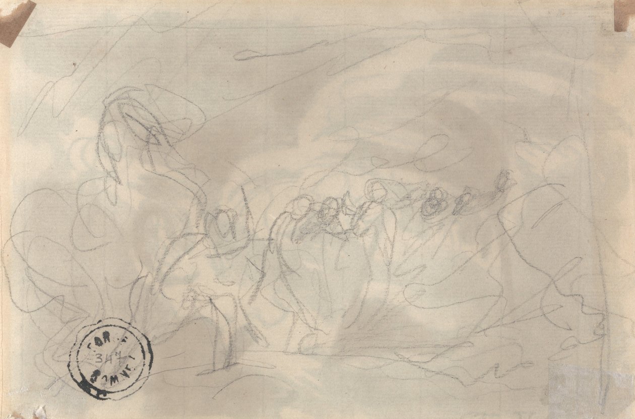 Macbeth se encuentra con las tres brujas de George Romney