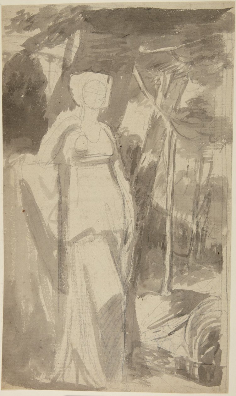 Estudio de retrato de la señorita Francis Woodley de George Romney