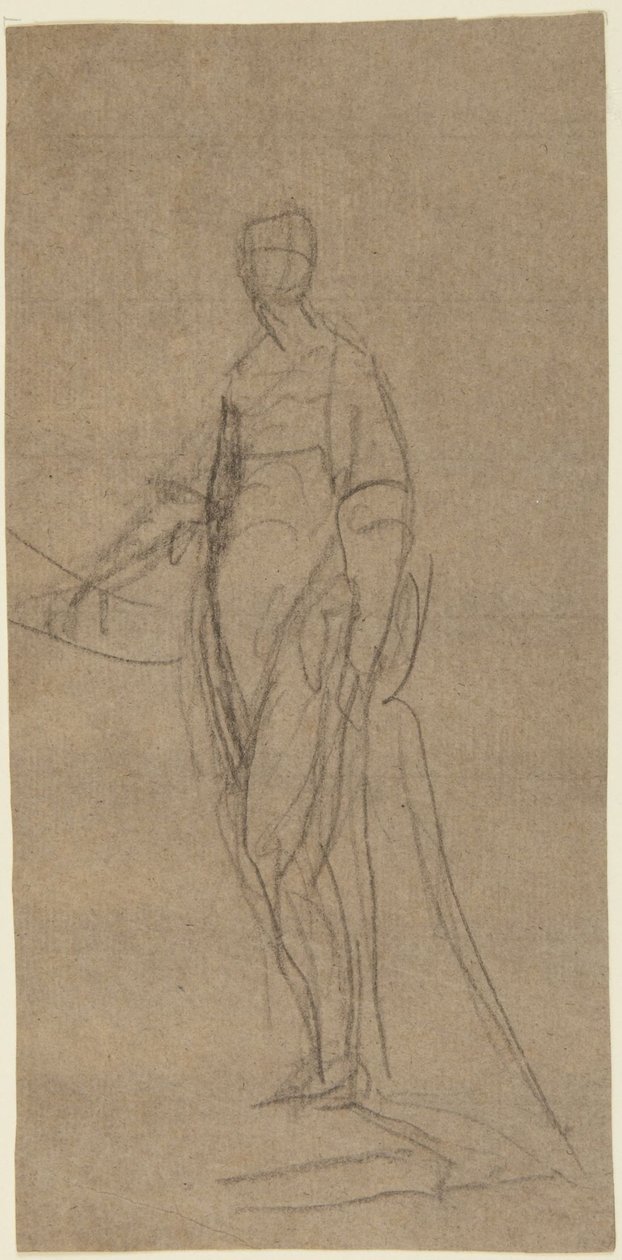 Estudio de retrato de una mujer de pie de George Romney