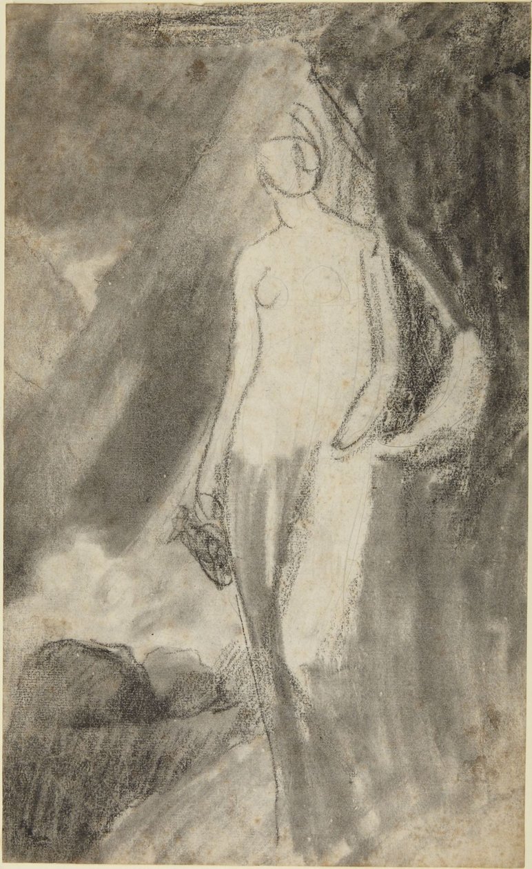 Estudio de retrato de una mujer de pie de George Romney