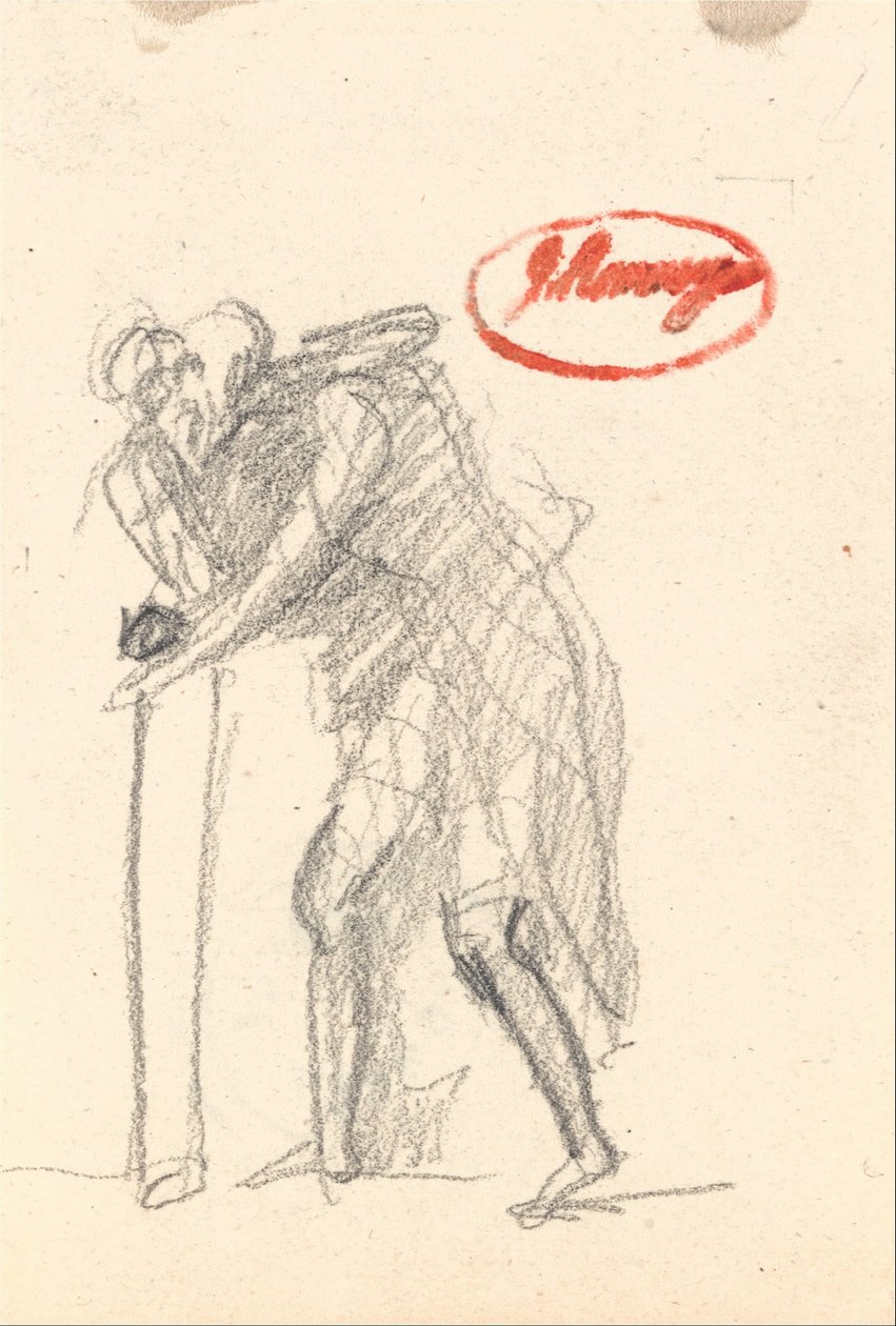 Posiblemente una Figura Doblada con Palo de "Vejez" de George Romney