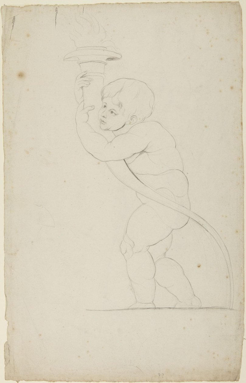 Putto con una antorcha en la mano de George Romney