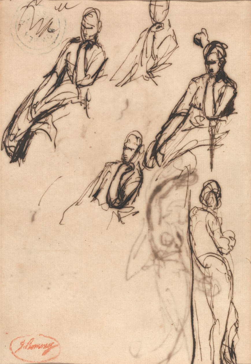 Figuras sentadas y de pie de George Romney