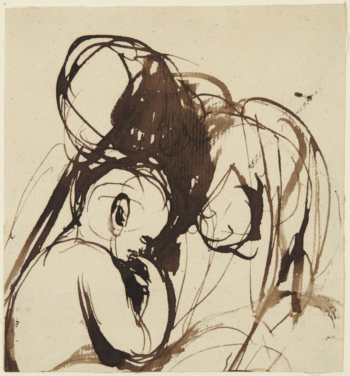 Mujer y niño sentados de George Romney