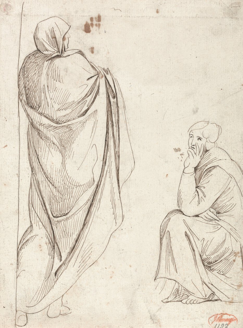 Figura de pie y figura sentada de George Romney