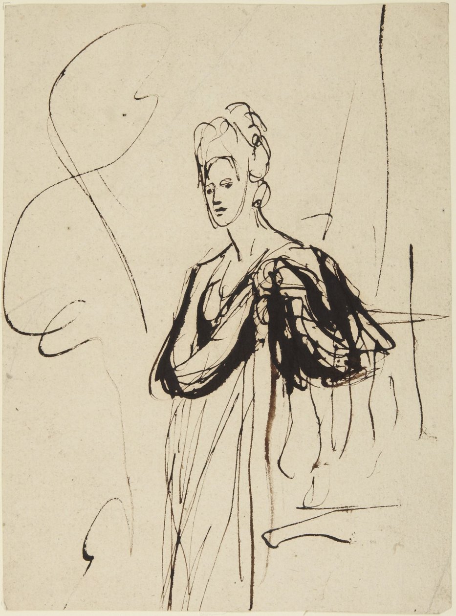 Figura femenina de pie, de medio cuerpo de George Romney