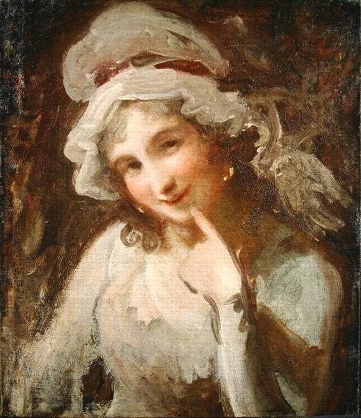 Estudio de una joven sonriente de George Romney