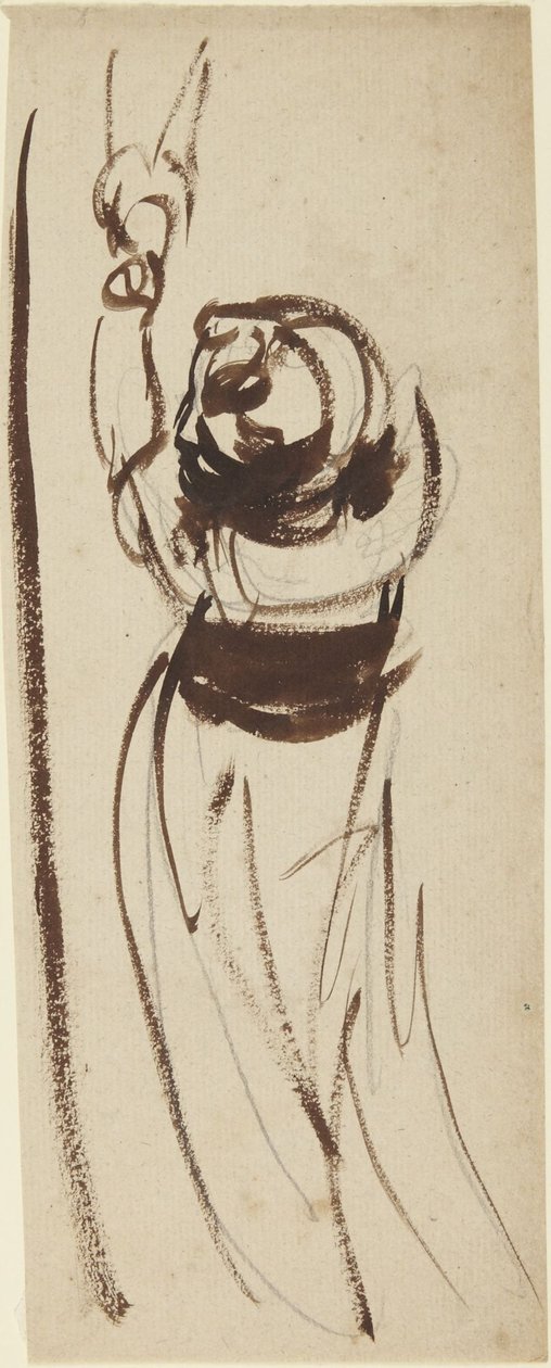 Estudio de un niño que alarga el brazo hacia arriba de George Romney