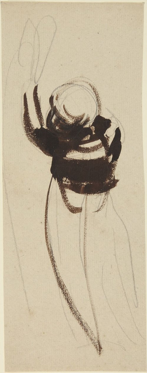 Estudio de un niño que alarga el brazo hacia arriba de George Romney