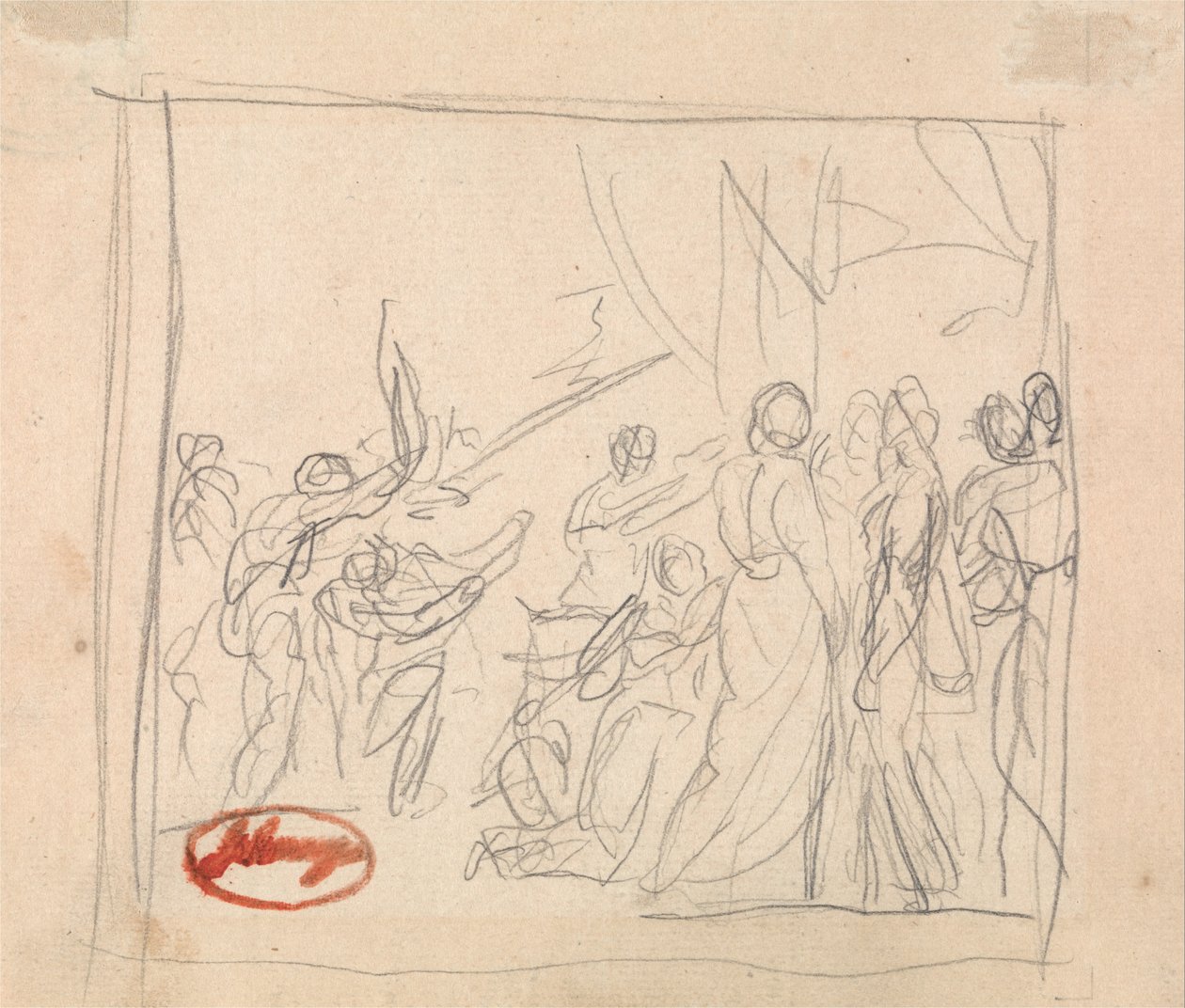 El partido de croquet se tuerce de George Romney