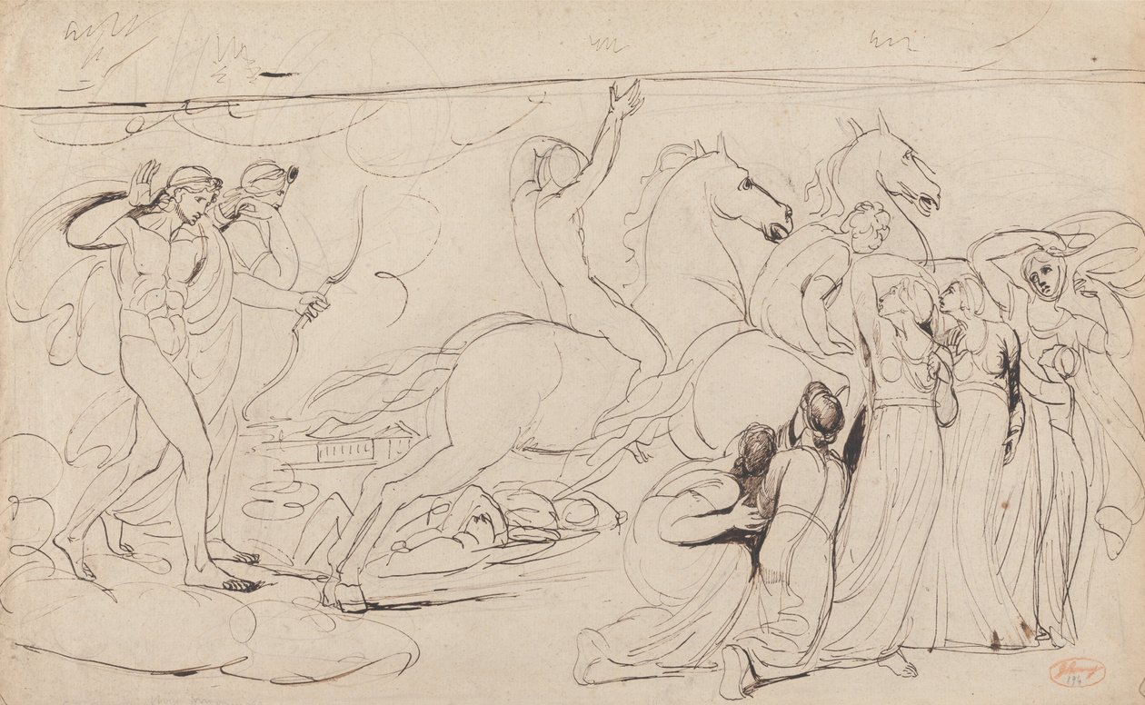La destrucción de los hijos de Niobe de George Romney