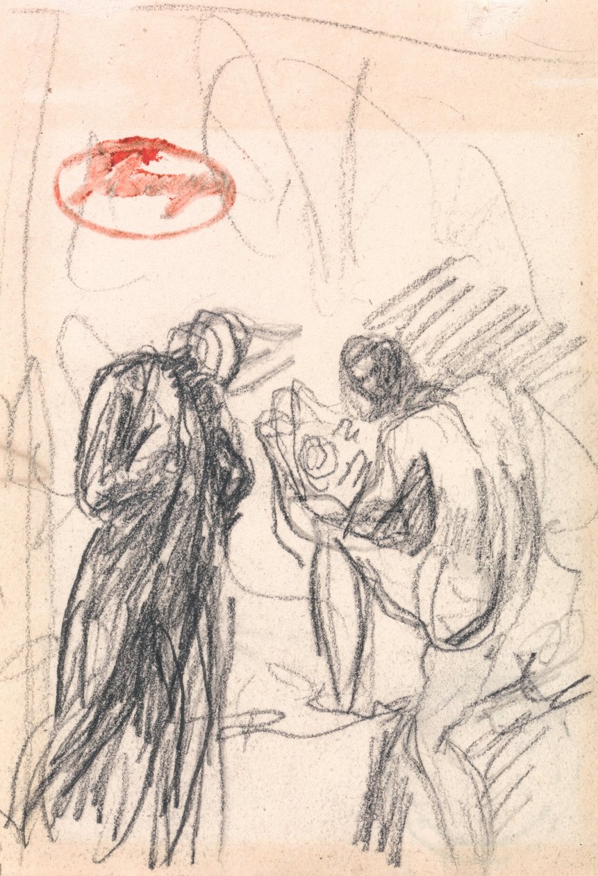 Dos figuras, con un desnudo masculino arrodillado de George Romney