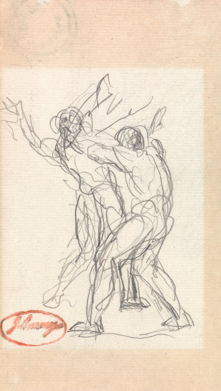 Dos hombres luchando de George Romney