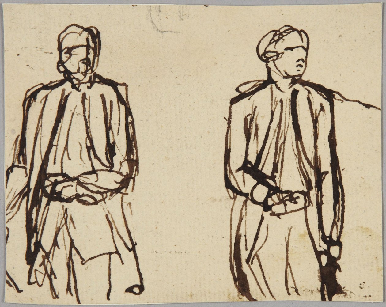 Dos figuras masculinas de pie de George Romney