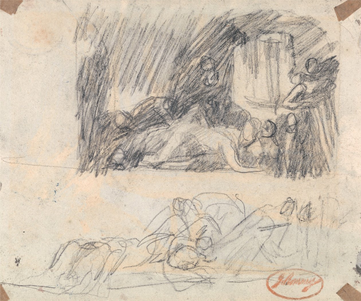 Dos estudios sobre la visita de John Howard a un lazareto de George Romney
