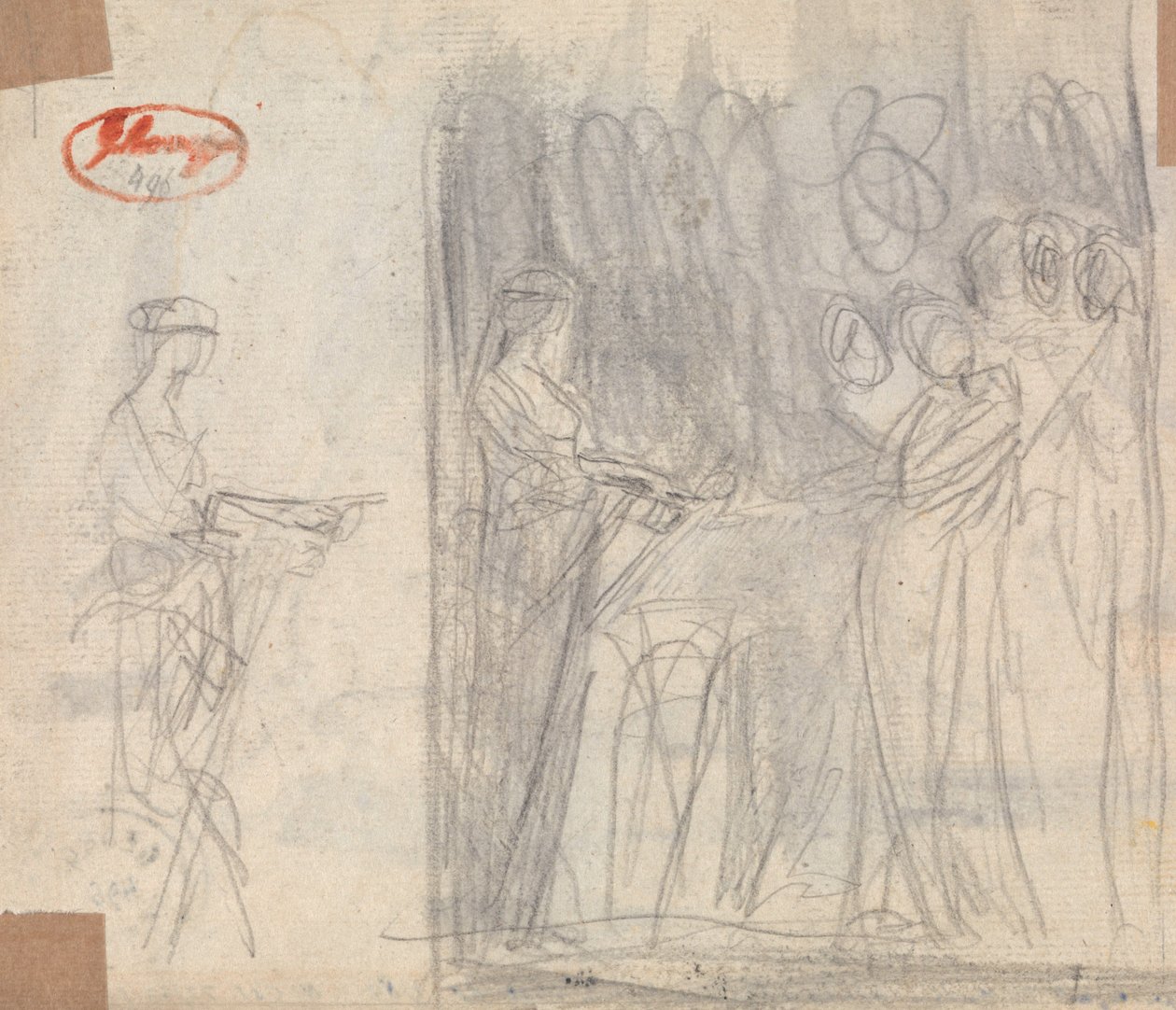 Dos estudios para «La iniciación de una ninfa rústica» de George Romney