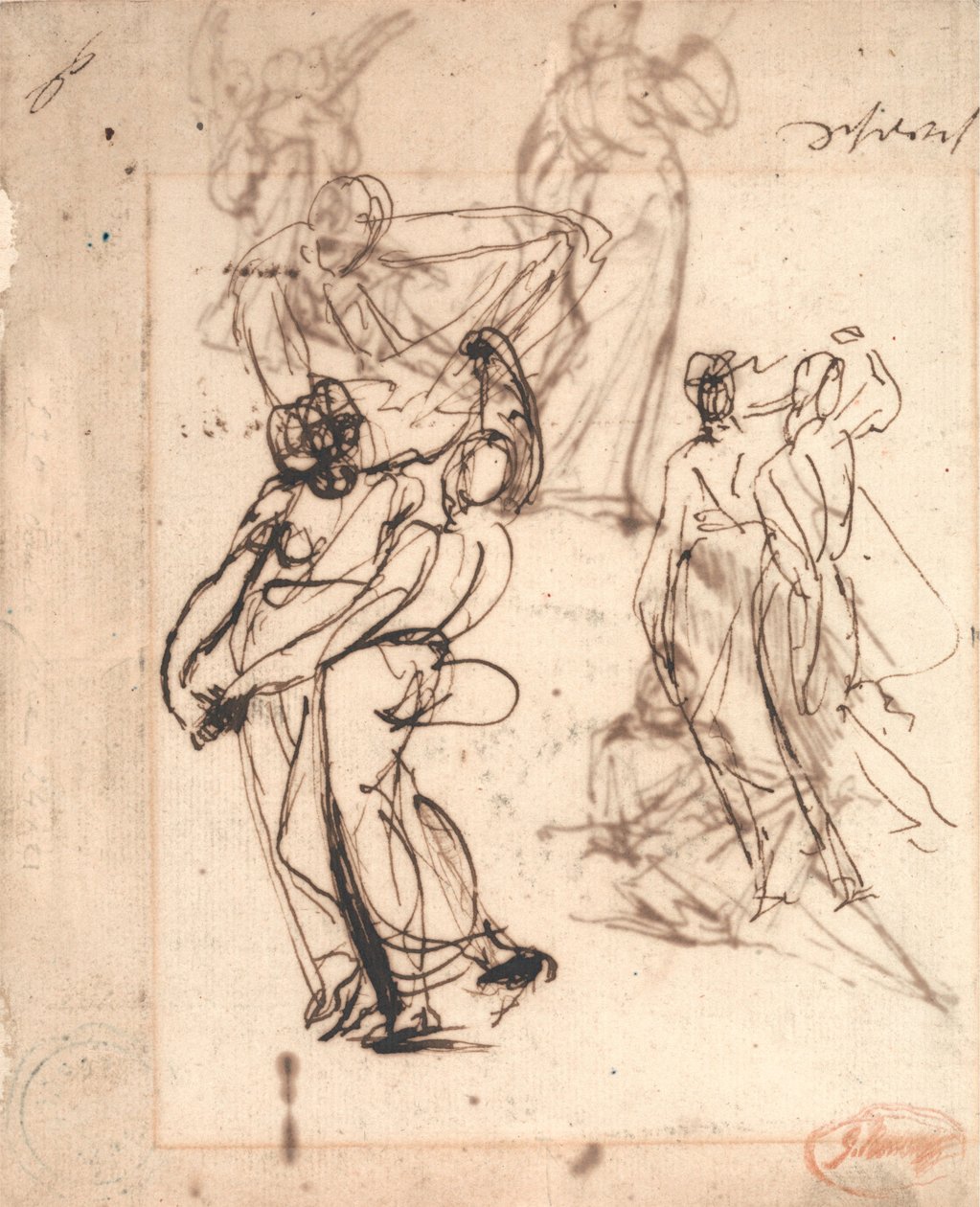 Dos estudios sobre parejas que bailan de George Romney