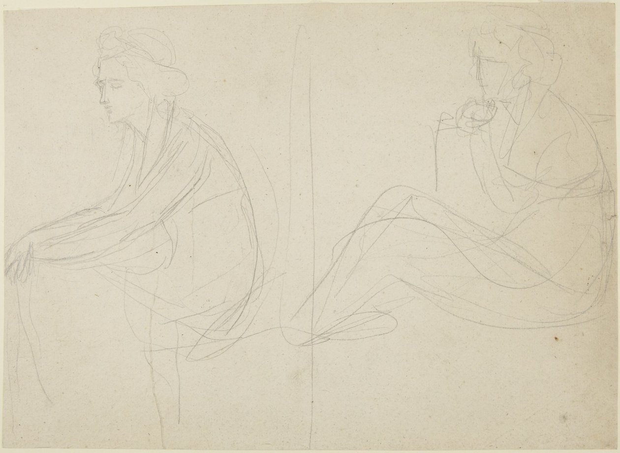Dos estudios de una mujer sentada de George Romney